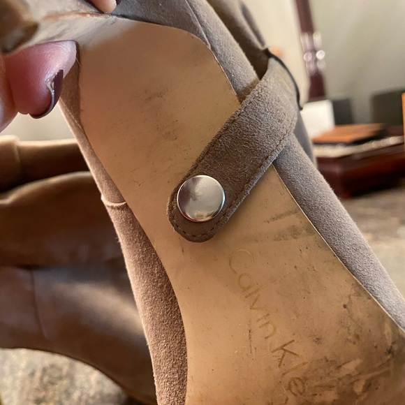 Calvin Klein, suede, heeled booties - Picture 7 of 8